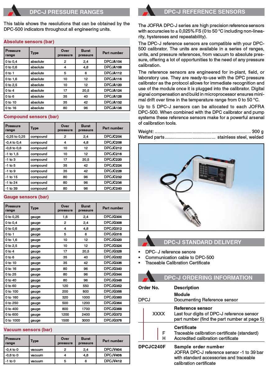 DPC500 J reference sensor